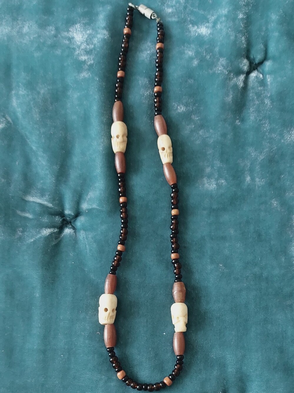 Vintage Glass Beaded Skelton Necklace *Rare*